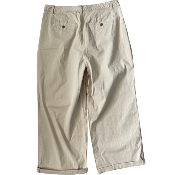 GAP Plus Size High Rise Pleated Wide Leg Khakis with Washwell Size 16 - Picture 4 of 12